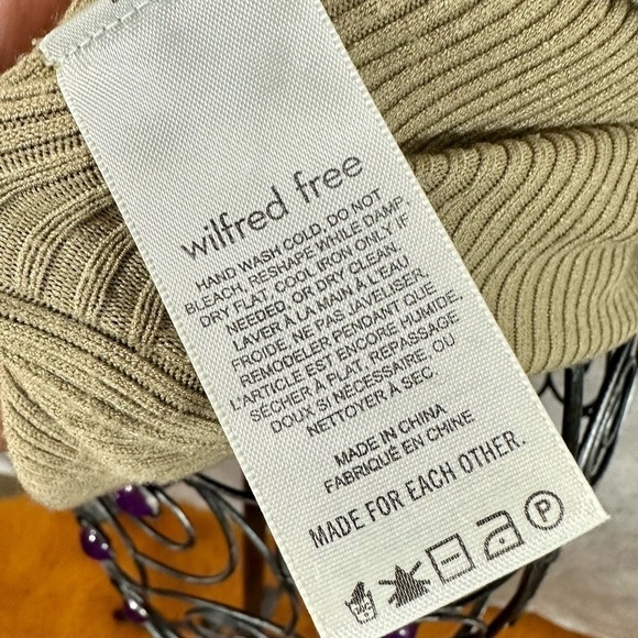 Wilfred Free by Aritzia ribbed cutout dress in heather bone size XS - Picture 8 of 8